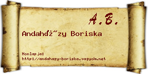 Andaházy Boriska névjegykártya